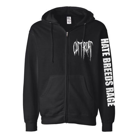 Cutthroat - Hate Breeds Rage Zipped Hoodie